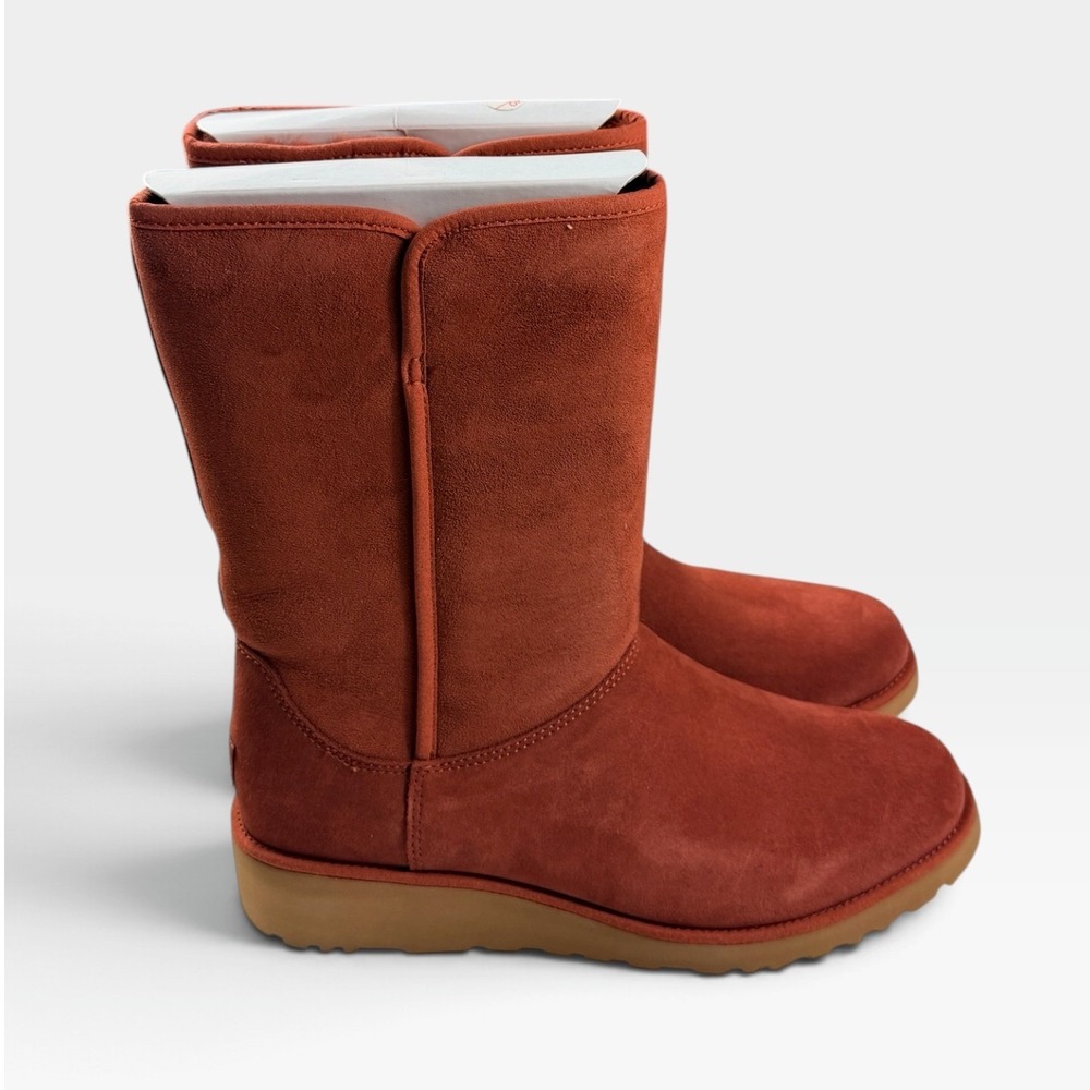 UGG Amie Mid-Calf Boot Womens 11 Spice Orange Suede Wedge Water-Resistant New